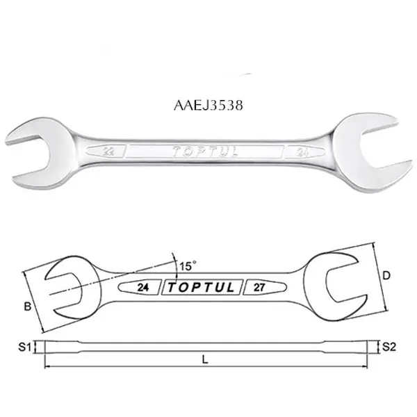 Cờ lê 2 đầu miệng TOPTUL AAEJ3538