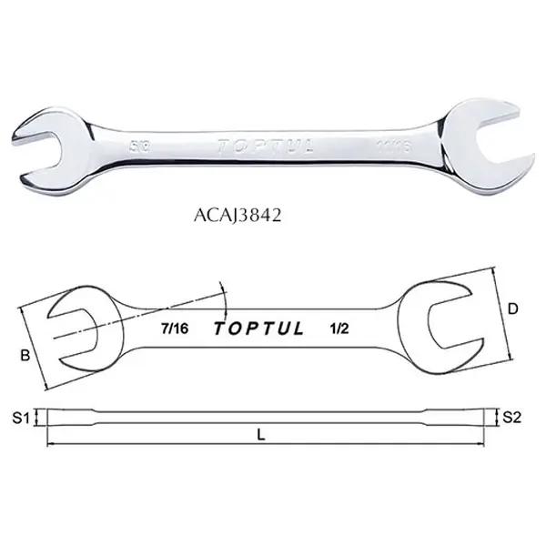 Cờ lê 2 đầu miệng TOPTUL ACAJ3842
