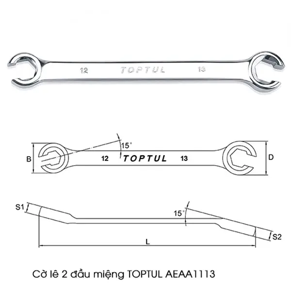 Cờ lê 2 đầu miệng TOPTUL AEAA1113