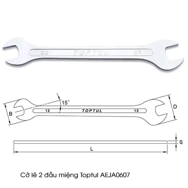 Cờ lê 2 đầu miệng TOPTUL AEJA0607