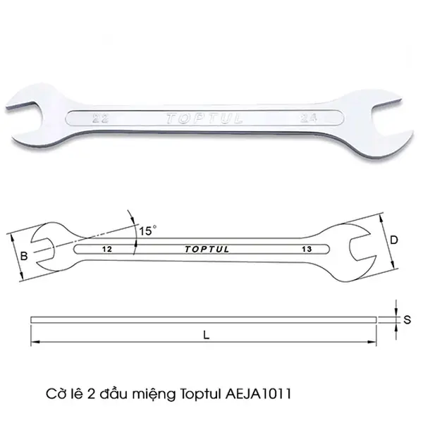 Cờ lê 2 đầu miệng TOPTUL AEJA1011