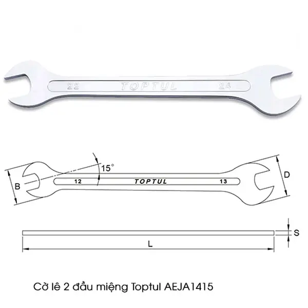 Cờ lê 2 đầu miệng TOPTUL AEJA1415