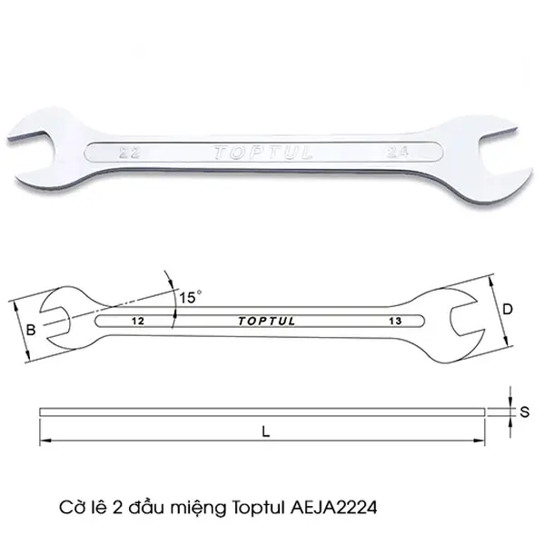 Cờ lê 2 đầu miệng TOPTUL AEJA2224