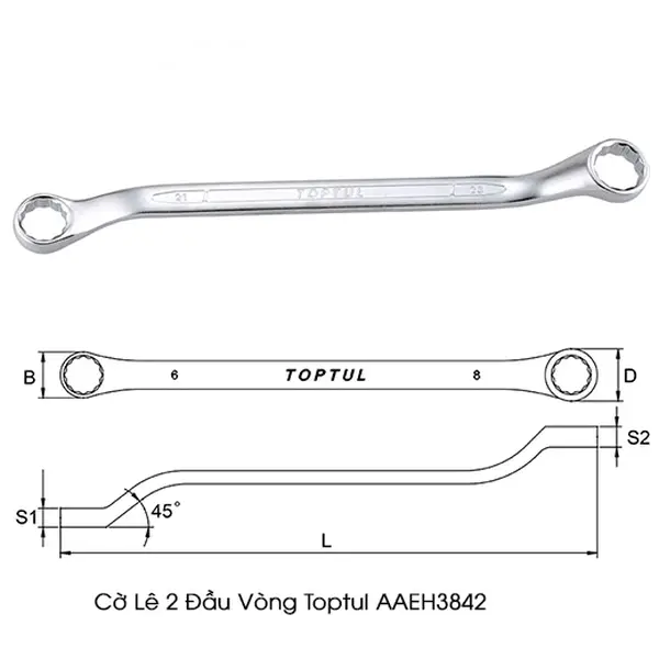 Cờ lê 2 đầu vòng TOPTUL AAEH3842