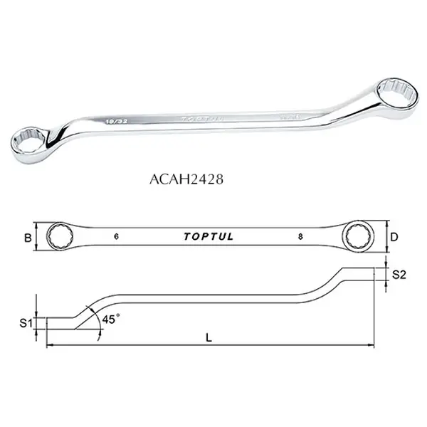Cờ lê 2 đầu vòng TOPTUL ACAH2428