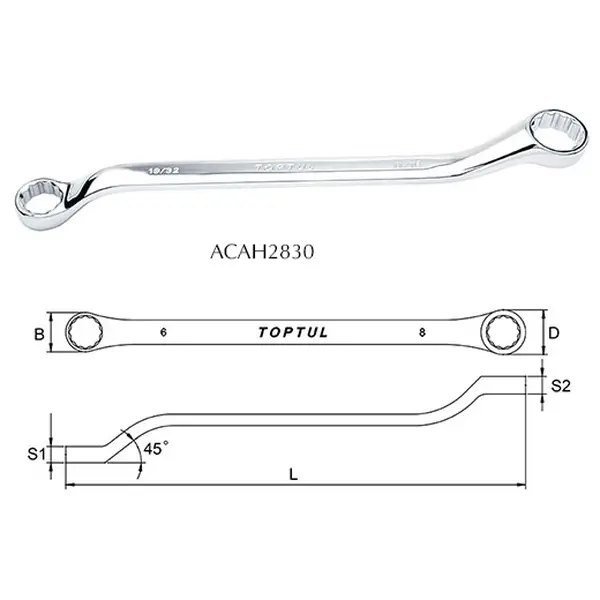 Cờ lê 2 đầu vòng TOPTUL ACAH2830