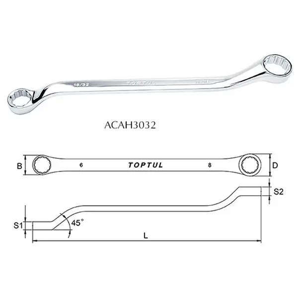 Cờ lê 2 đầu vòng TOPTUL ACAH3032