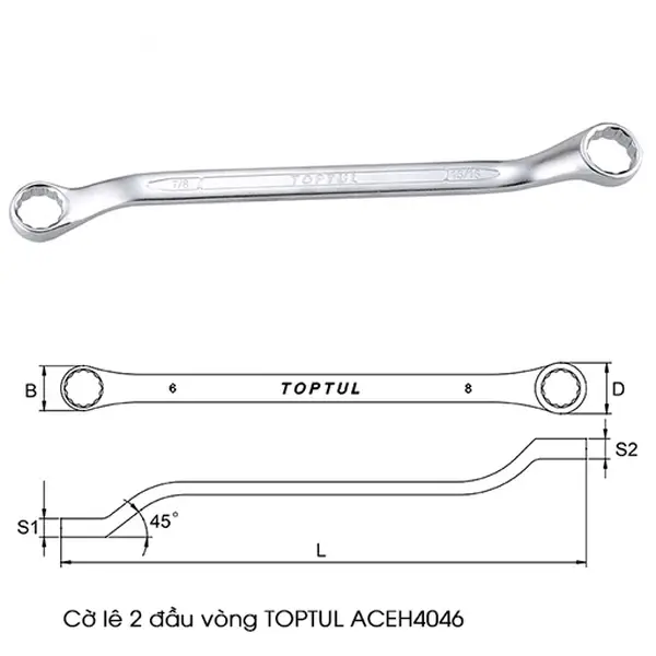 Cờ lê 2 đầu vòng TOPTUL ACEH4046