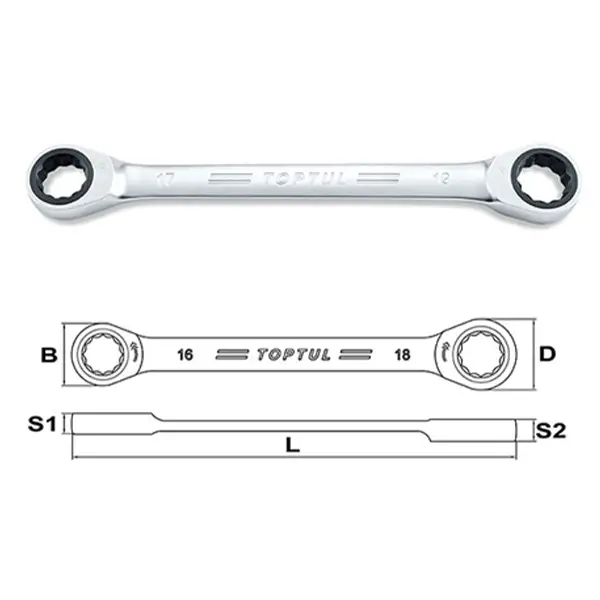 Cờ lê 2 đầu vòng tự động TOPTUL AOAG0809