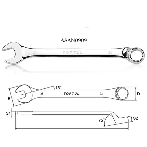 Cờ lê đầu vòng miệng TOPTUL AAAN0909