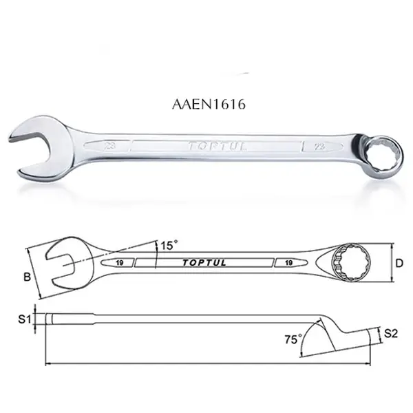 Cờ lê đầu vòng miệng TOPTUL AAEN1616