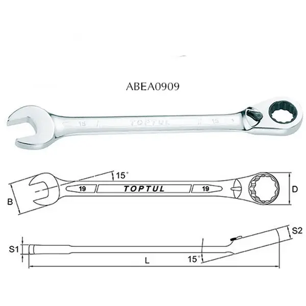 Cờ lê đầu vòng miệng TOPTUL ABEA0909