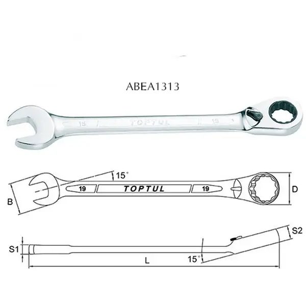 Cờ lê đầu vòng miệng TOPTUL ABEA1313