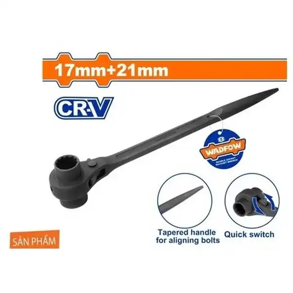 Cờ Lê Đuôi Chuột Tuýp Đôi 17Mm+21Mm WSA7102 WADFOW