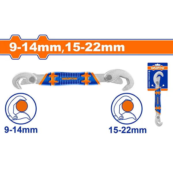 Cờ lê vạn năng 2 đầu 9-14mm & 15-22mm Wadfow WUW1101