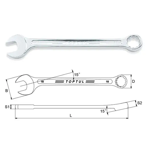 Cờ lê vòng miệng 17mm TOPTUL AAEA1717