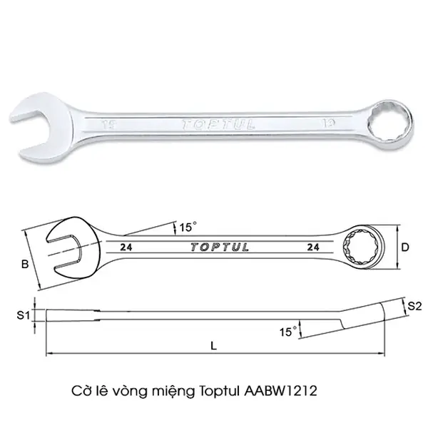 Cờ lê vòng miệng TOPTUL AABW1212