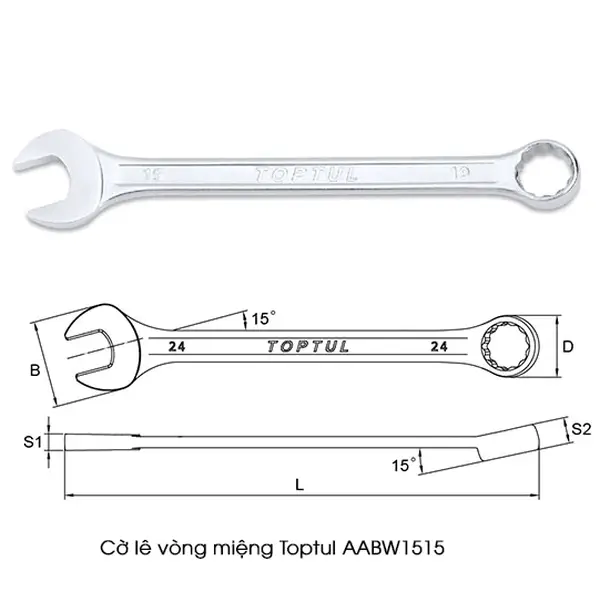 Cờ lê vòng miệng TOPTUL AABW1515