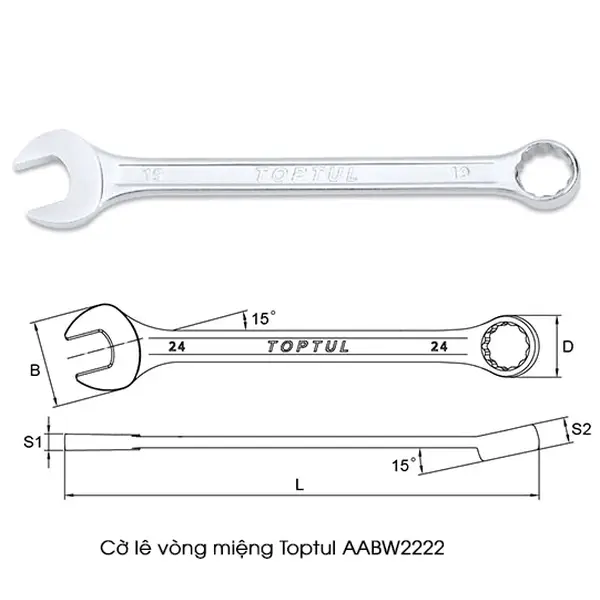 Cờ lê vòng miệng TOPTUL AABW2222
