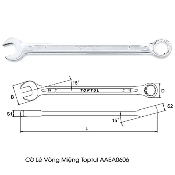 Cờ lê vòng miệng TOPTUL AAEA0606