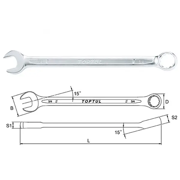 Cờ lê vòng miệng TOPTUL hệ inch ACEA1414