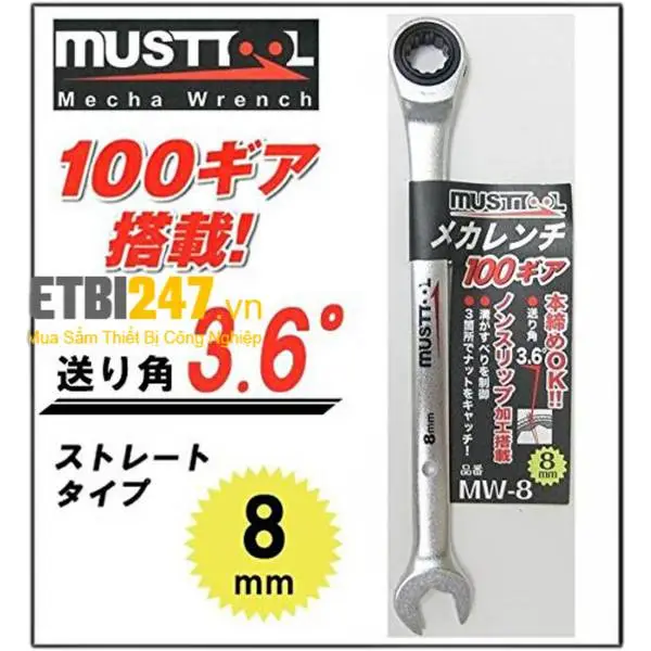 Cờ lê vòng miệng tự động đảo chiều 21mm MW-21 12328 Musttool