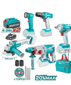 Combo 05 máy dùng pin 20V ngành xây dựng Total TCKLI2018