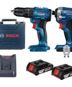 Combo Bosch 2 - Máy khoan pin GSB 185-LI + Máy vặn vít GDR 18V-215 + 2 Pin 18V 2.0Ah & 1 Sạc