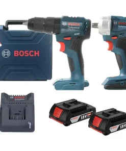 Combo Bosch 4 - Máy khoan động lực GSB 185-LI + Máy siết bu lông GDS 18V-350 + 2 Pin 18V 2.0Ah + 1 Sạc & Valy