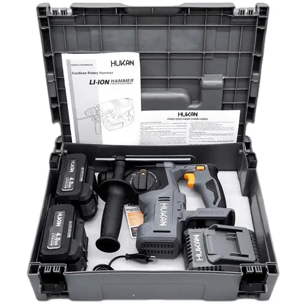 COMBO MÁY KHOAN BÊ TÔNG HM21-RH2706PLUS HUKAN CÓ PIN + SẠC