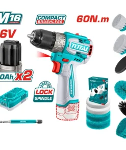 Combo Máy khoan pin 16V Total TOSLI240786 (Kèm 11 bàn chải TACB1101)