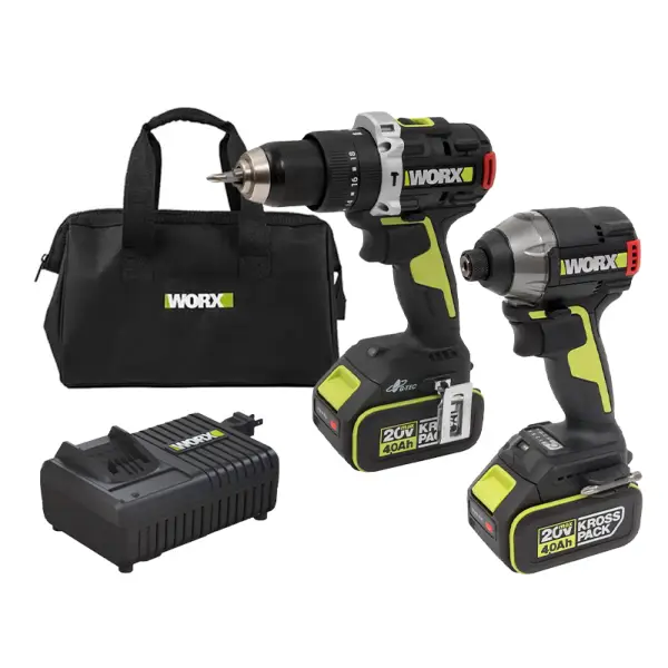 Combo máy khoan WU373, Máy vặn vít WU291D Worx WU935 (2 Pin 4.0Ah, 1 Sạc nhanh)