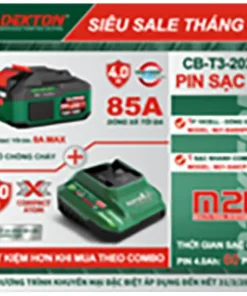 Combo Pin Sạc 21V Dekton 1 Pin 4.0Ah & 1 Sạc nhanh 4A (M21-B4085PR0MAX+M21-S40CP)