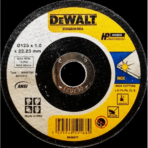 Đá cắt Inox 105 x1.2 x 16mm T1 Dewalt DWA8060-B1