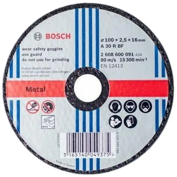 ĐÁ CẮT SẮT 100X2.5X16MM BOSCH 2608600091
