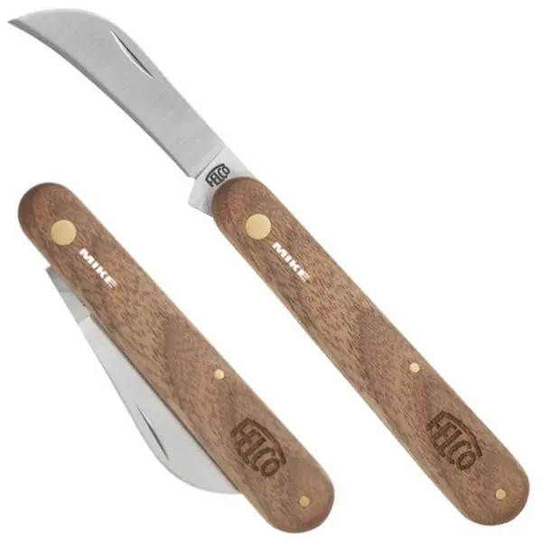 Dao chiết ghép cành cán gỗ FELCO 511, lưỡi thép cong