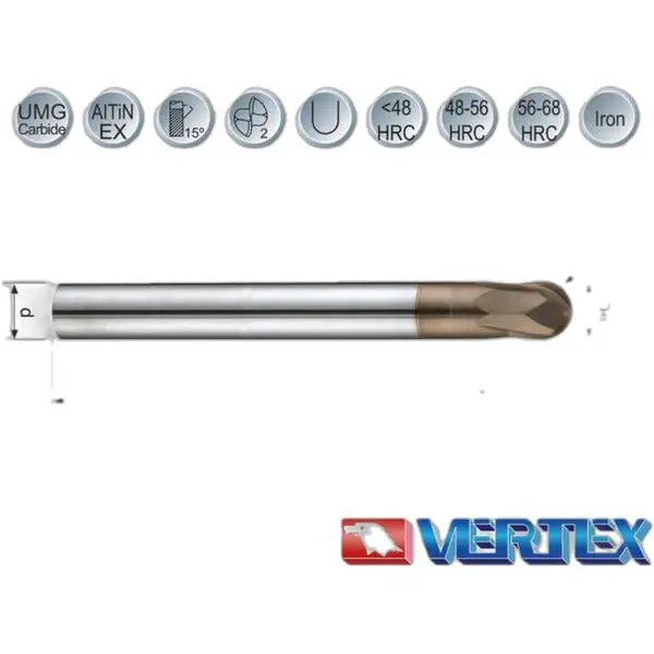 Dao phay cầu hợp kim 2 me VBB Vertex