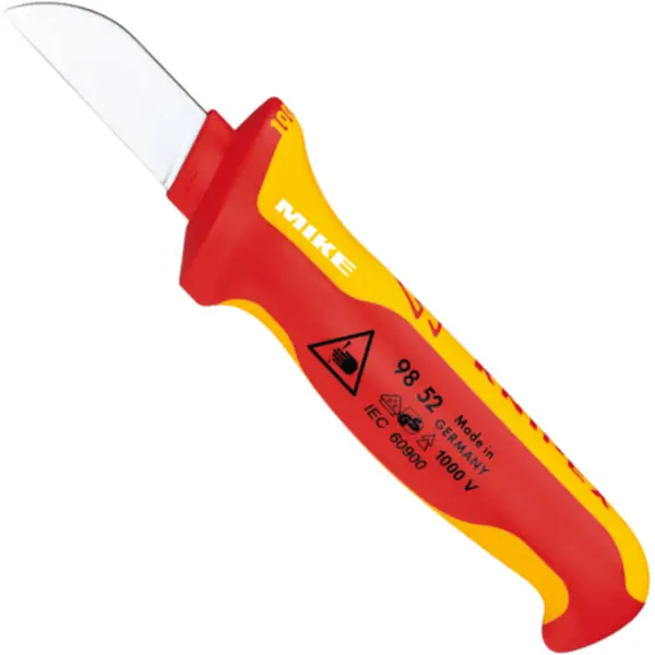 Dao rọc cáp Knipex 98 52 – Lưỡi thẳng, cách điện VDE