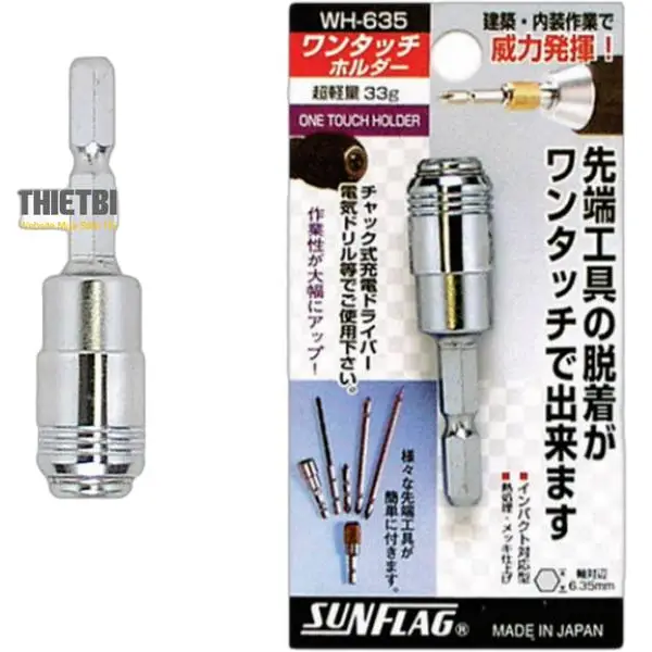 Đầu kẹp dụng cụ một chạm cho máy vặn vít WH-635 SunFlag