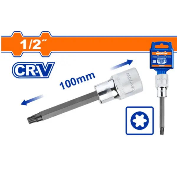 Đầu tuýp 1/2 inch ra đầu vít lục giác sao dài WadFow WSC5217 T50x100mm