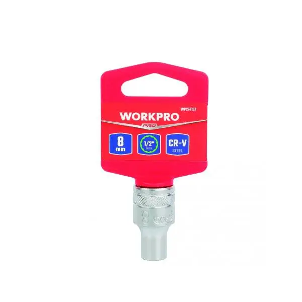 Đầu tuýp có đầu vuông 1/2 inch và đầu lục giác 12 cạnh size 8mm Workpro WP274137