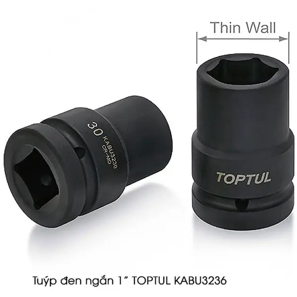 Đầu tuýp đen lục giác 1 inch 12.5mm sq. TOPTUL KABU3236