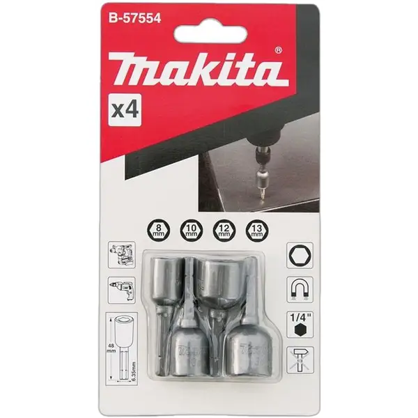 ĐẦU TUÝP VẶN ỐC 4 CÁI CHUÔI SDS PLUS MAKITA B-57554