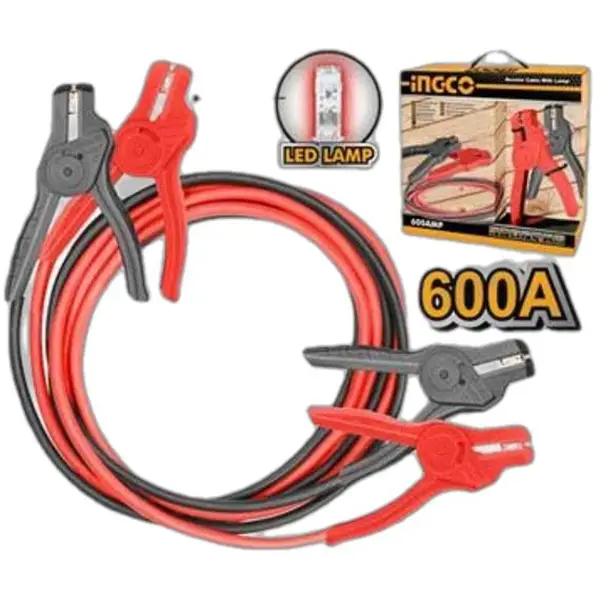 DÂY CÁP SẠC BÌNH CÓ ĐÈN LED 600AMP (CÓ ĐÈN LED) INGCO HBTCP6008L