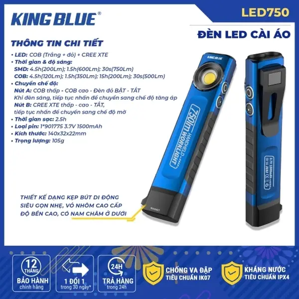 Đèn Led Cài Áo LED750