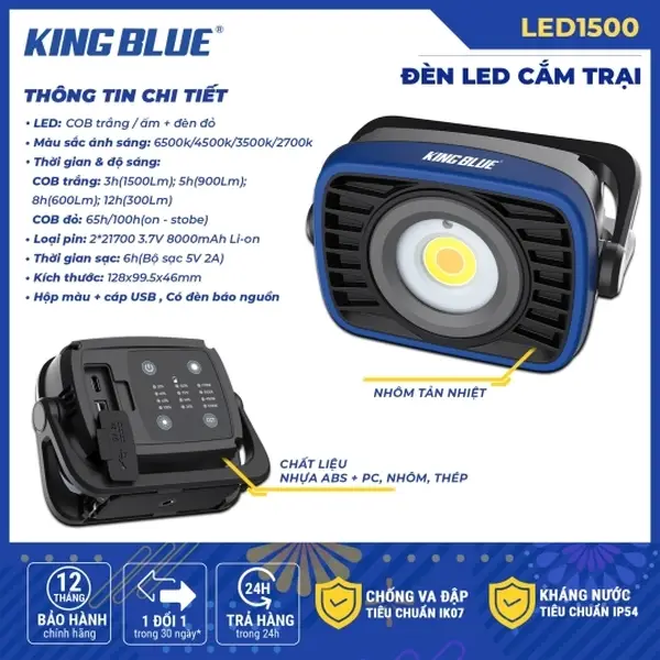 Đèn Led Cắm Trại LED1500