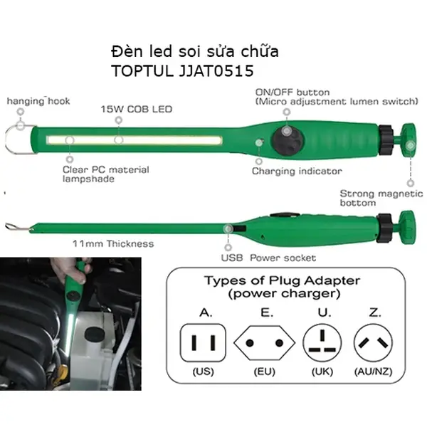 Đèn led soi sửa chữa TOPTUL JJAT0515