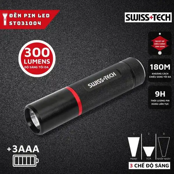 Đèn pin led cao cấp SWISS TECH ST031004