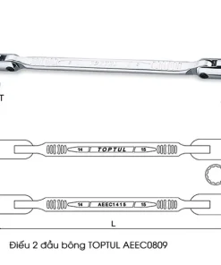 Điếu 2 đầu bông 08x09mm TOPTUL AEEC0809