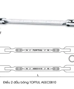 Điếu 2 đầu bông 08x10mm TOPTUL AEEC0810